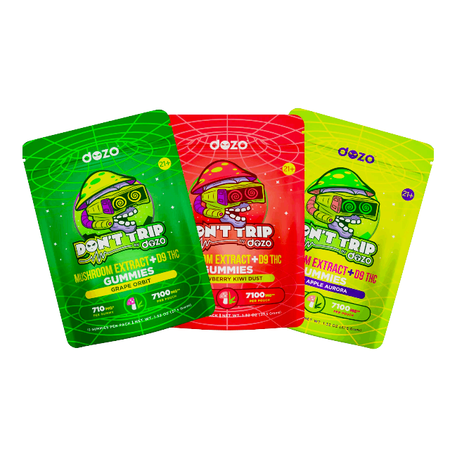 Dozo Don't Trip Gummies Mushroom Extract + D9 + THC 710mg