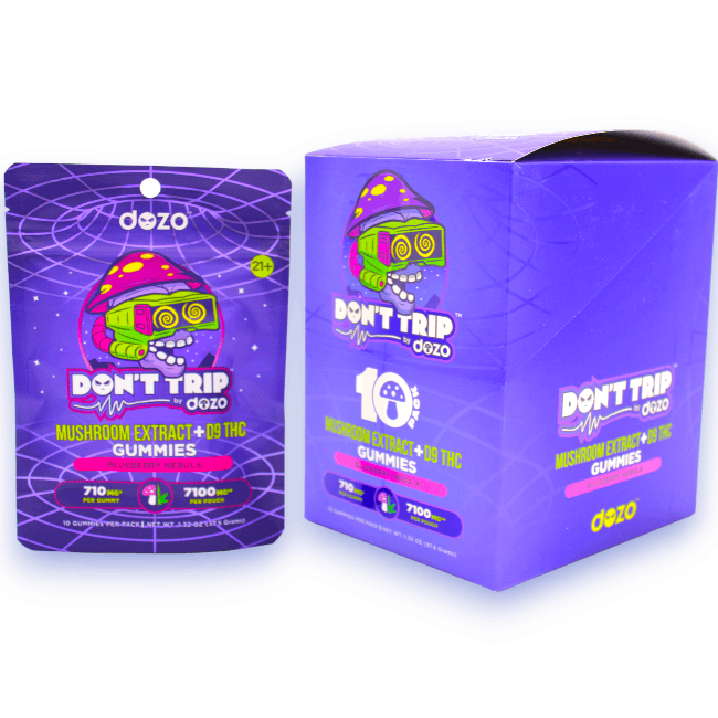 Dozo Don't Trip Gummies Mushroom Extract + D9 + THC 710mg