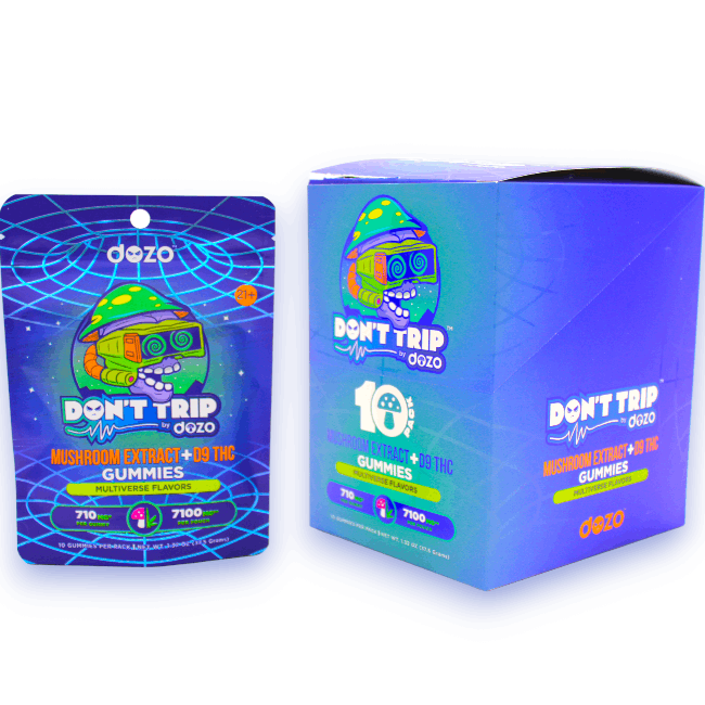 Dozo Don't Trip Gummies Mushroom Extract + D9 + THC 710mg