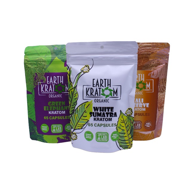 EARTH KRATOM | LIMITED EDITION | ORGANIC | 65 CAPSULES | 3 CT product image