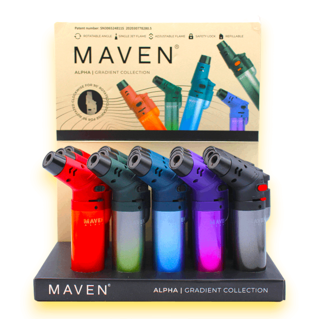 MAVEN | ACC | TORCH LIGHTER | 15 CT/BX | ALPHA | GRADIENT product image