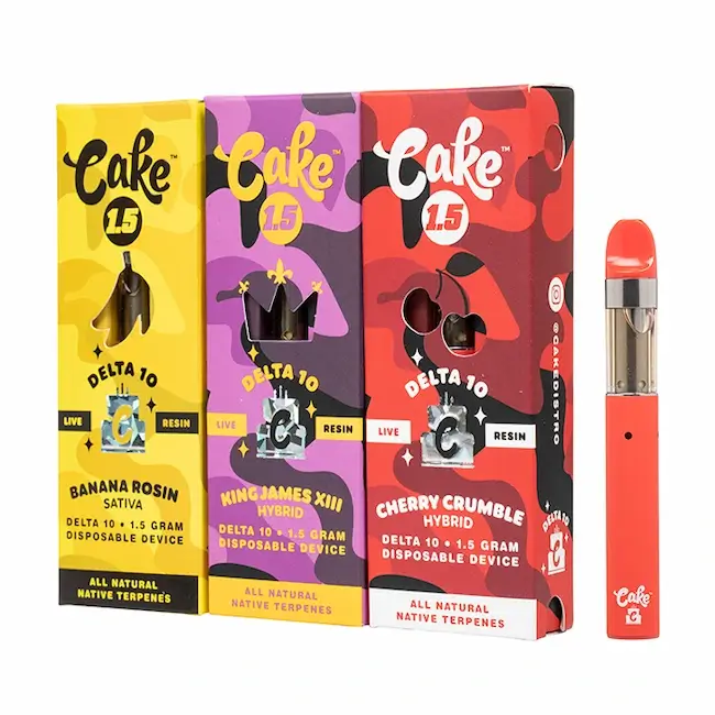 Cake | Delta 10 Live Resin | 1.5 Disposable | 5 Count Display product image