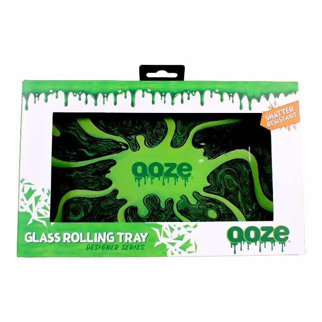 OOZE ROLLING TRAY | SHATTER RESISTANT GLASS - ABYSS - MEDIUM product image