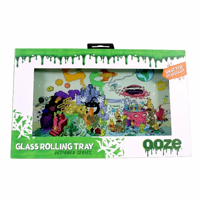OOZE ROLLING TRAY | SHATTER RESISTANT GLASS - IMAGINARIUM - MEDIUM product image