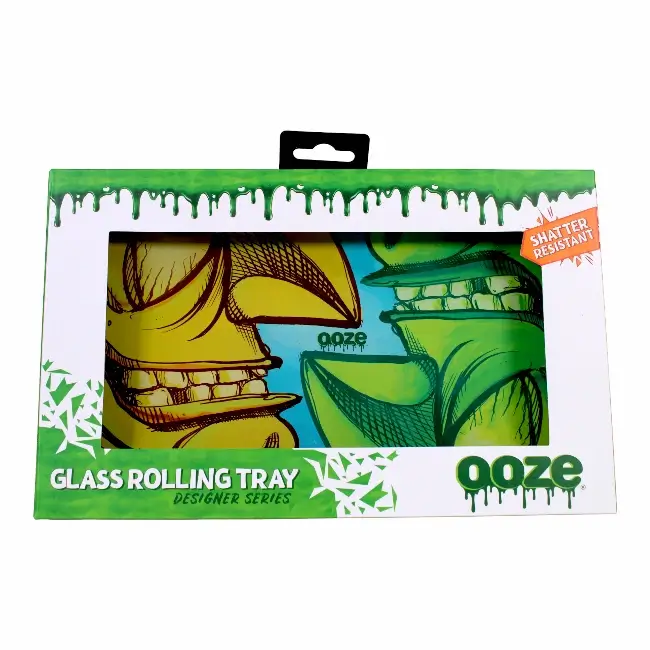 OOZE ROLLING TRAY | SHATTER RESISTANT GLASS - FACE OFF - MEDIUM product image