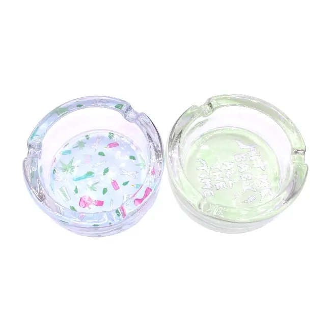 FUJIMA | GA58 3.5IN GLASS ASHTRAYS - SAYING DESIGNS 6CT product image
