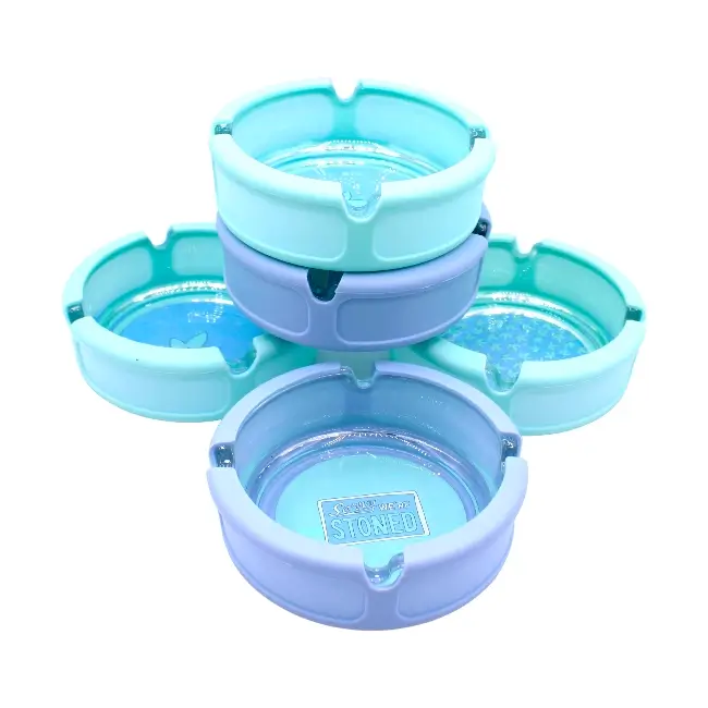 FUJIMA | UHGS11 3IN SILICONE GLASS ASHTRAY - I FEEL GOOD 6CT product image
