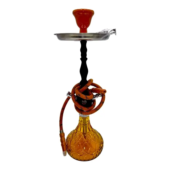 MYA | HOOKAH | ASTRA - 2 HOSE - BLACK STEM AMBER GLASS product image