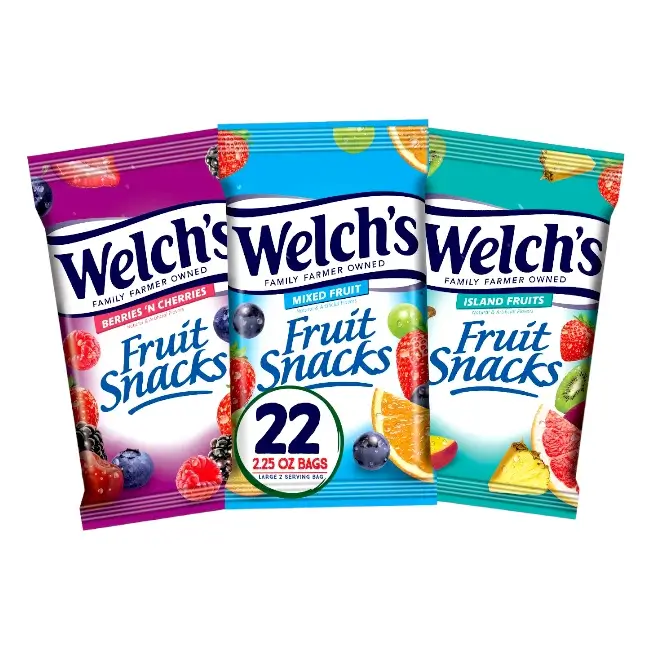 WELCH'S GROCERY CANDY FRUIT SNACKS 3 FLAVORS MIXED FRUIT+ISLAND FRUIT+BERRIES 'N CHERRIES
