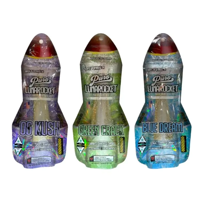 PURO | LUNA ROCKETS | DELTA | PREROLL | D8+THC-P | 1.5GM | 2 CT/PK | 12CT/BX product image