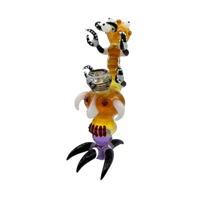 NBC | GLASS PIPE | HAND PIPE | 1 CT | 8" | ALIEN | YELLOW product image