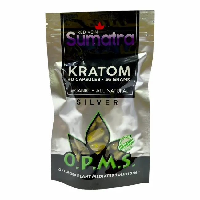 OPMS SILVER | 60 CAPS | 36 GM | SUMATRA RED VEIN product image