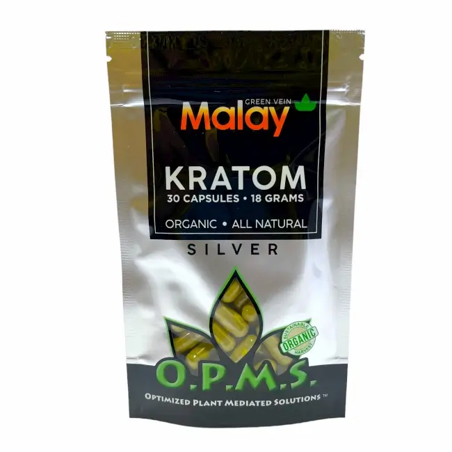 OPMS KRATOM SILVER:OPMS KRATOM 18 GM | 30 CT | MALAY GV product image