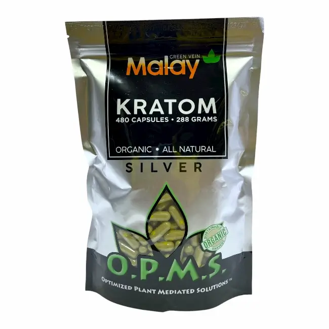 OPMS | SILVER | KRATOM | 480 CT | 288 GM | MALAY product image