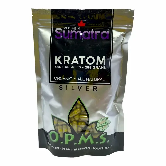 OPMS | SILVER | KRATOM | 480 CT | 288 GM | SUMATRA RED VEIN product image