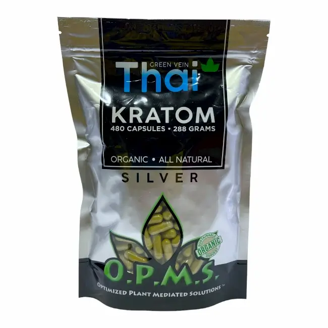 OPMS | SILVER | KRATOM | 480 CT | 288 GM | THAI GV product image