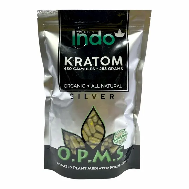 OPMS | SILVER | KRATOM | 480 CT | 288 GM | INDO WHITE VEIN product image
