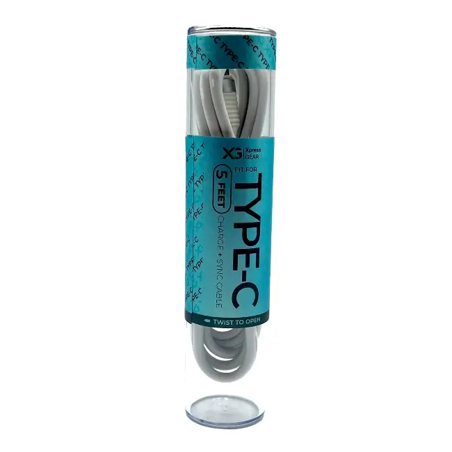 XPRESS GEAR | 475 | 90 CABLE | TYPE-C | WHITE | 5 FT | 12 CT  product image