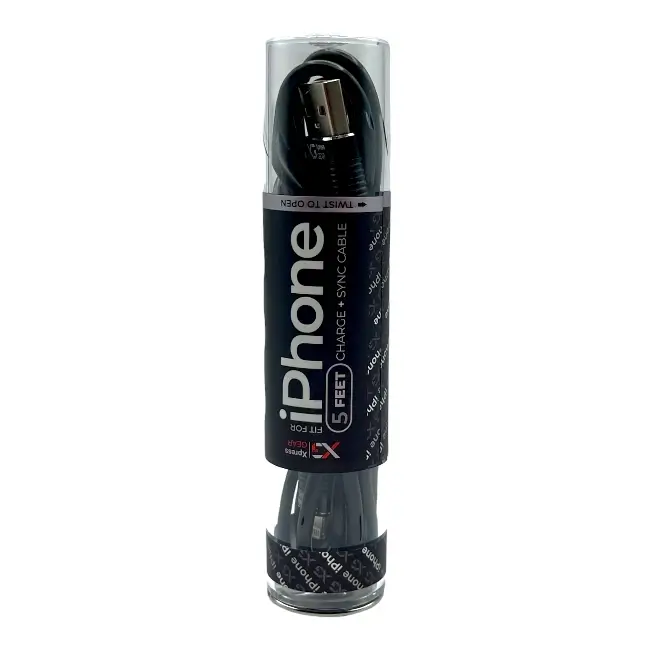 XPRESS GEAR | 471/472 | 90 CABLE | IPHONE | BLACK | 5 FT | 12 CT  product image