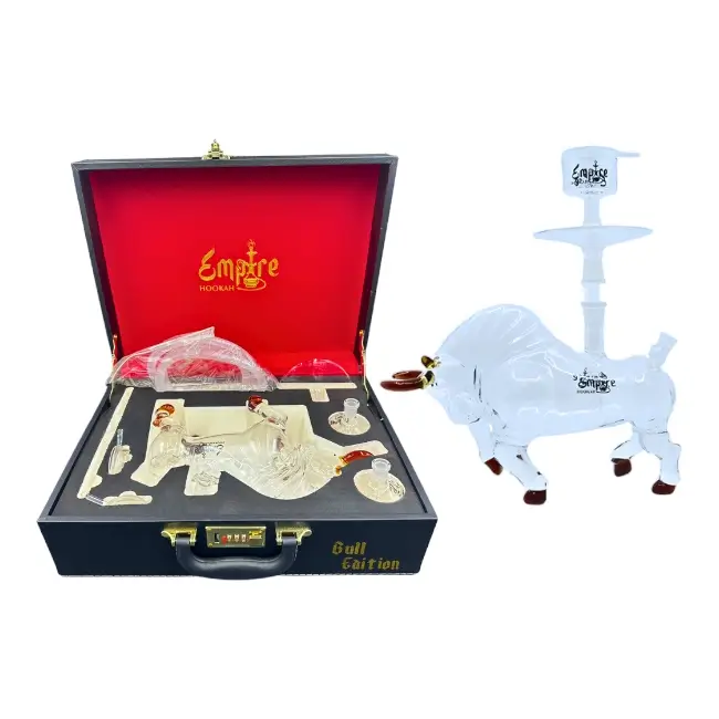 EMPIRE HOOKAH | KIT | 14" | VANITY CASE | 1 HOSE | BULL EDITION | CLEAR product image