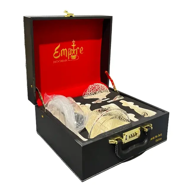 EMPIRE HOOKAH | KIT | 14" | VANITY CASE | 1 HOSE | GLOW IN THE DARK EDITION | WHITE product image