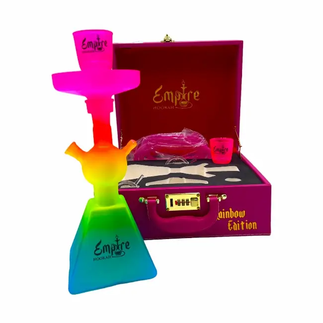 EMPIRE HOOKAH | HOOKAH KIT | 15" | VANITY CASE | 1 HOSE | 1 CT | RAINBOW EDITION | PINK | PATTERN product image