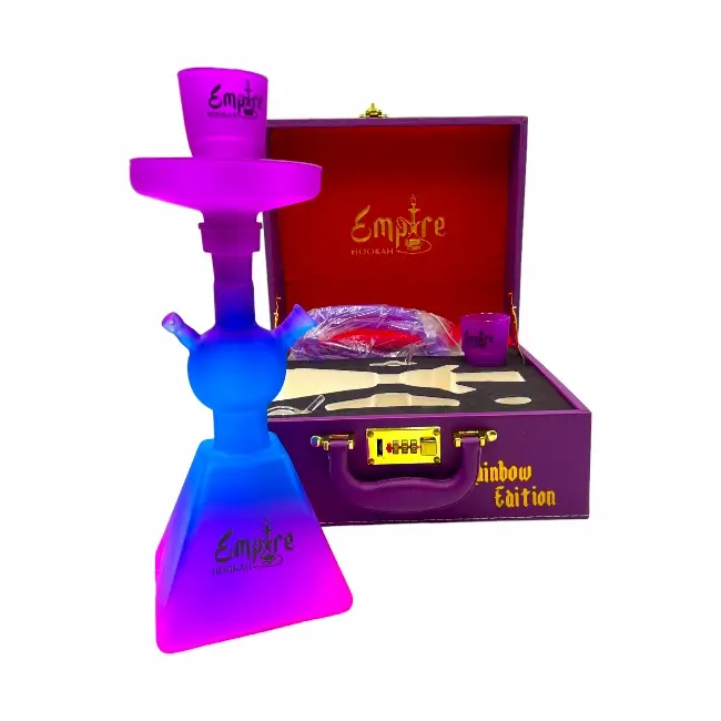 EMPIRE HOOKAH | HOOKAH KIT | 15" | VANITY CASE | 1 HOSE | 1 CT | RAINBOW EDITION | PURPLE | PATTERN product image