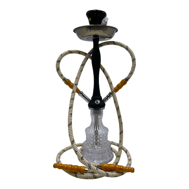 MYA | HOOKAH | BLAZE831S - 2  HOSE - BLACK STEM CLEAR GLASS product image
