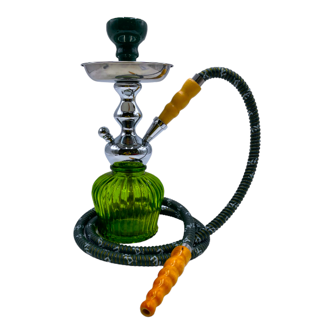 MYA | HOOKAH | ECONO QT232 - WIRE BASKET - 1 HOSE - OLIVE GREEN CHROME product image