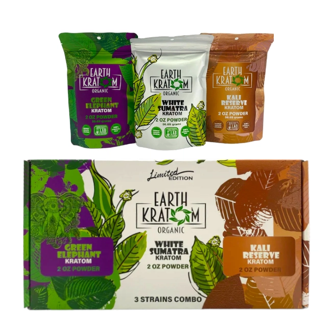 EARTH KRATOM | LIMITED EDITION | ORGANIC | 2 OZ POWDER | 3 CT product image